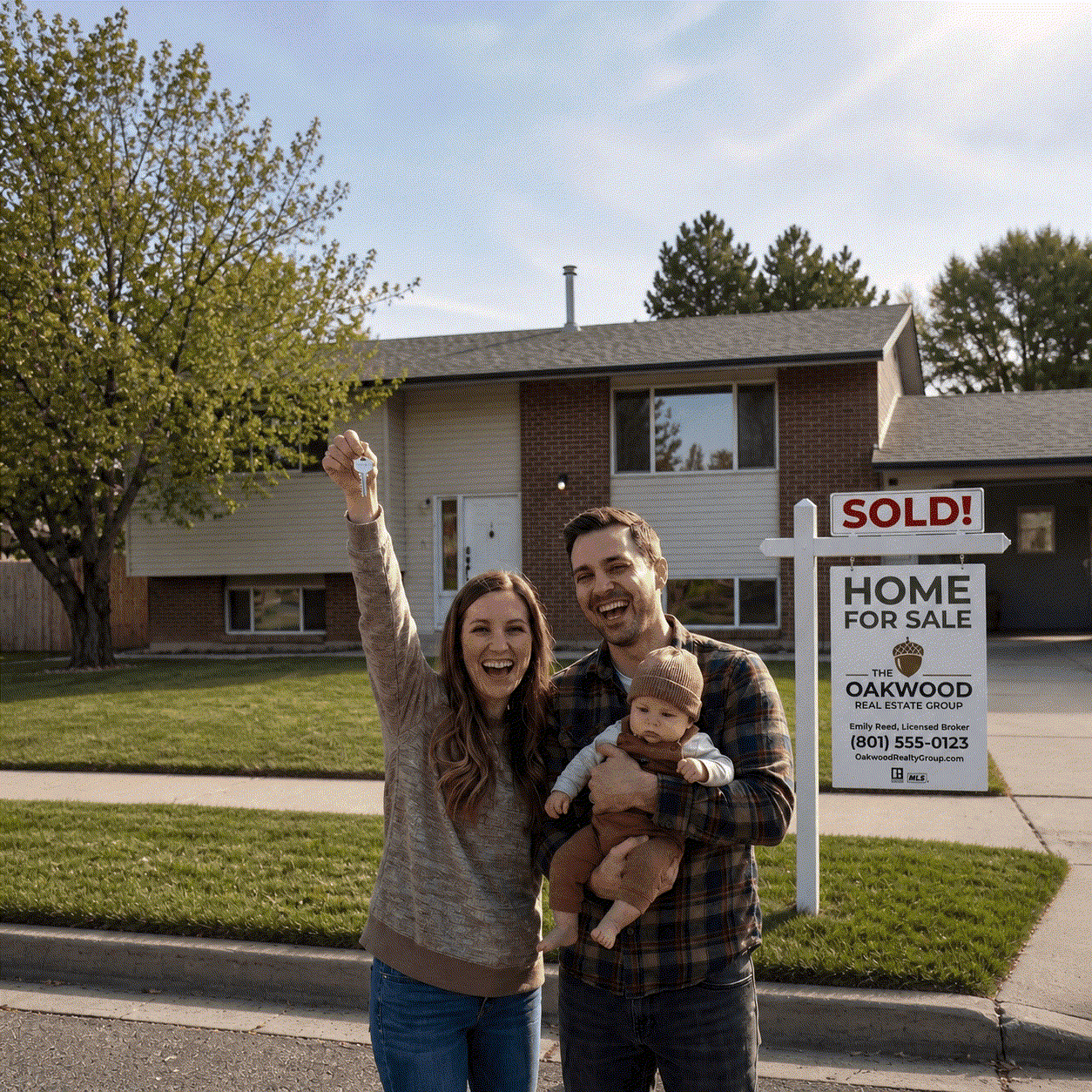 A family stepping into their new home
